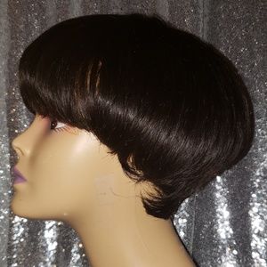 Virgin hair styled wig